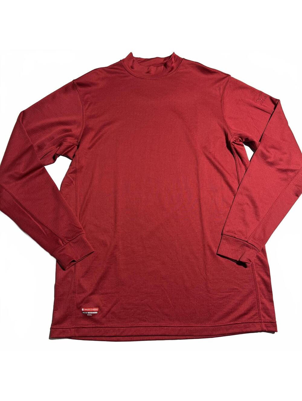 Mizuno Golf Breathe Thermal Men Small Long Sleeve Red Outdoor Thermal Mock Neck